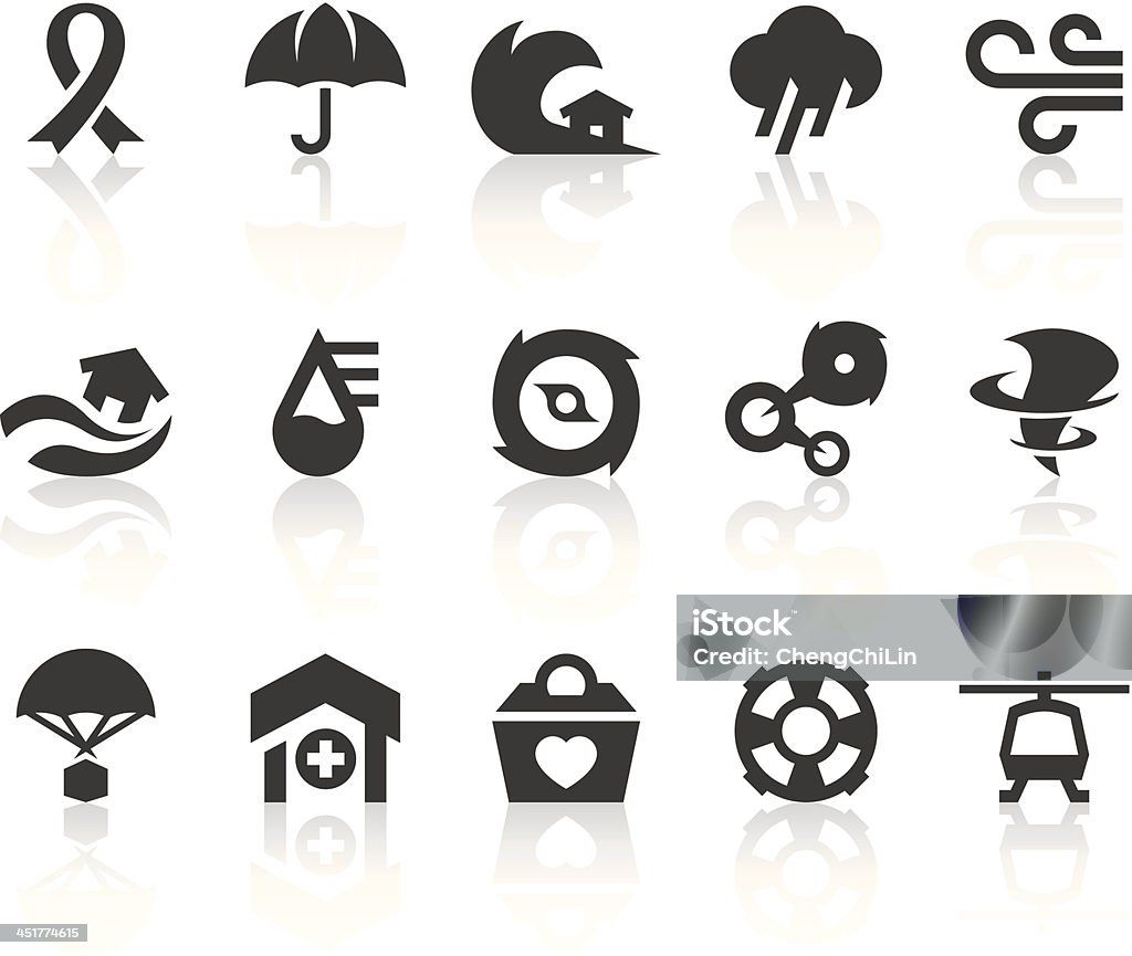 Typhoon Icons | Simple Black Series Typhoon features related vector icons for your design and application. Emergency Management stock vector