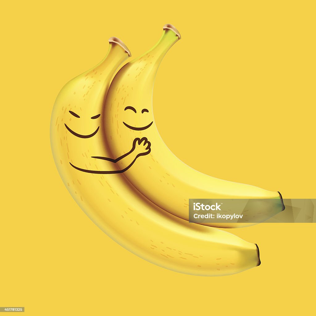 Drôle des bananes - clipart vectoriel de Banane - Fruit exotique libre de droits