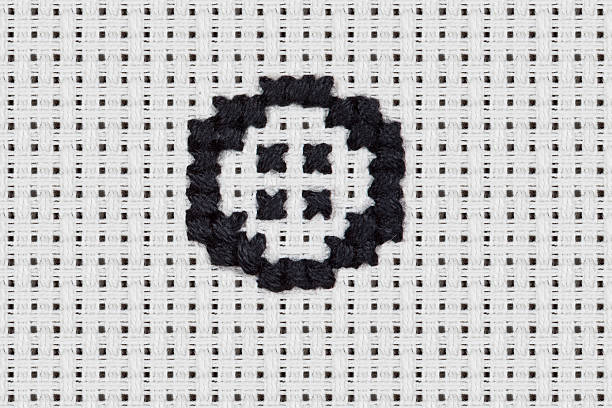 istock Cross-stitch - Alphabet and Icons: Button 451781767