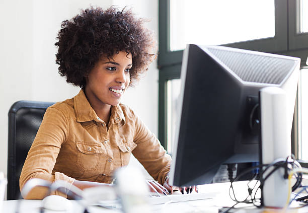 istock Young Business Woman in Modern Office Space 451787421