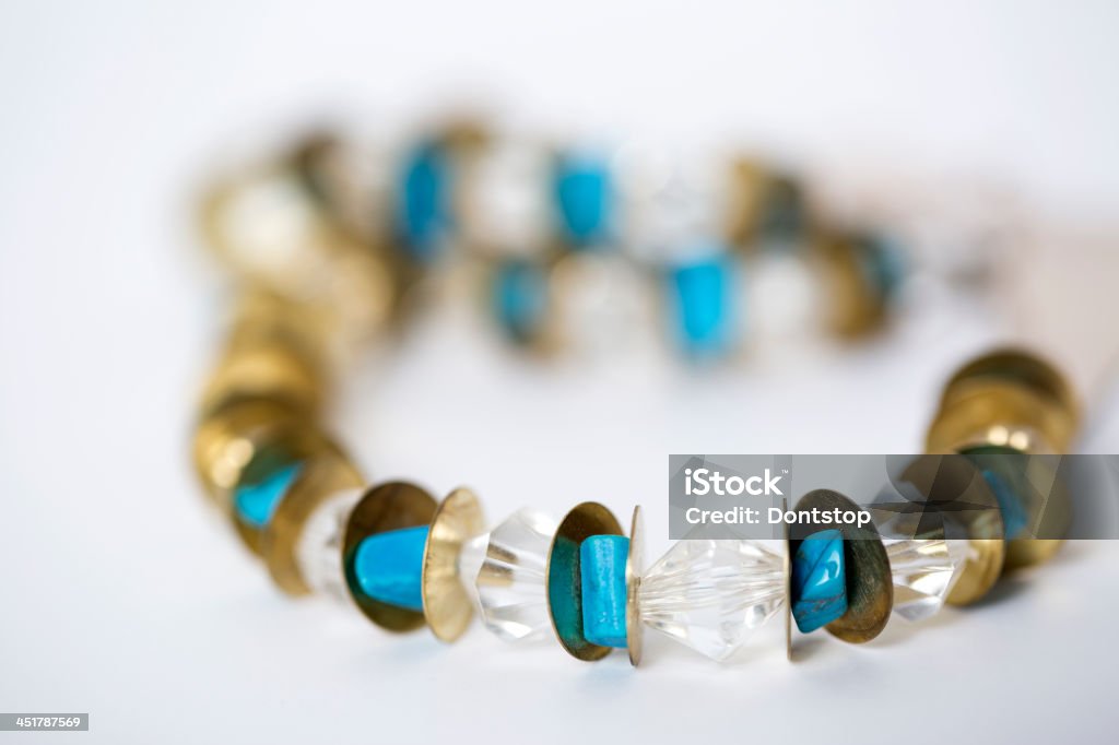Blau und gold Halskette mit Perlen - Lizenzfrei Accessoires Stock-Foto