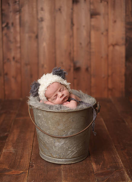istock Newborn Boy Sleeping in Bucket 451795471
