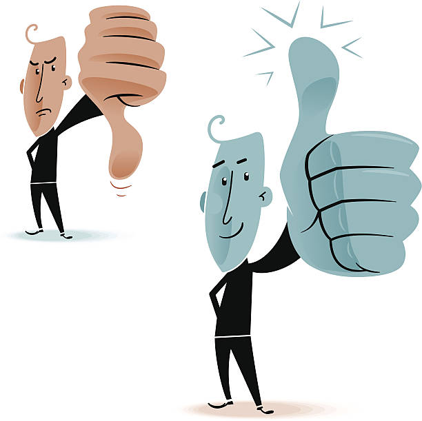 Thumbs Up Down Man Stock Illustration - Download Image Now - Complaining,  Congratulating, Thumbs Down - iStock