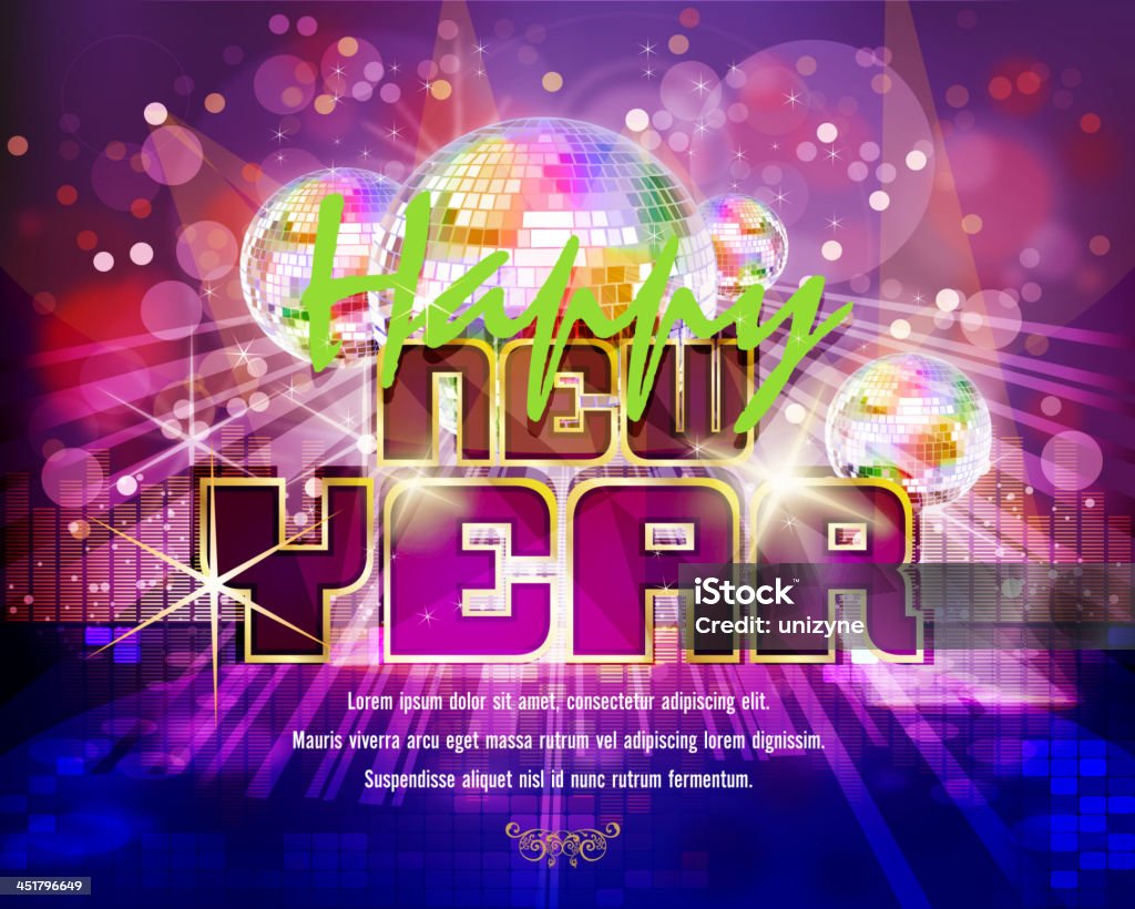 Célébrations du Nouvel An en arrière-plan - clipart vectoriel de Boule à facettes libre de droits