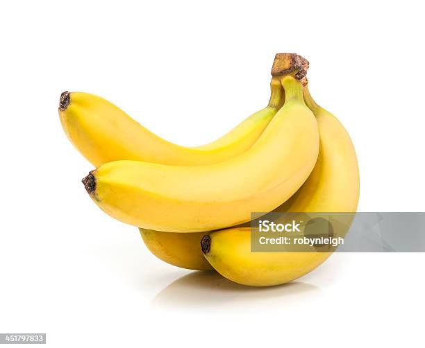 Bananas On A White Background Stock Photo - Download Image Now - Banana, Banana Peel, Food