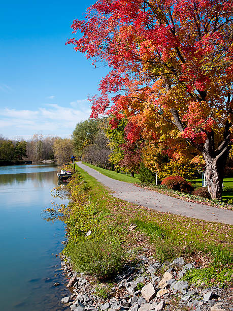Erie Canal Autumn on the Erie Canal. erie canal stock pictures, royalty-free photos & images