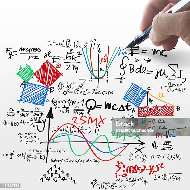 Wellknown Physical Formula Stock Photo - Download Image Now - Complexity, Simplicity, Chalkboard - Visual Aid