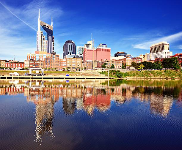 istock Cityscape reflected on water in downtown Nashville 451808317