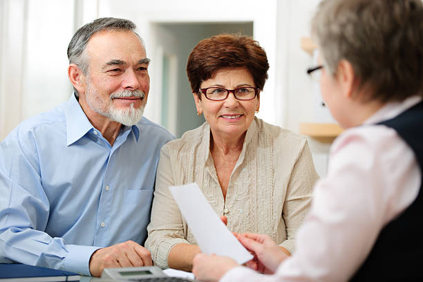 istock Senior couple meeting with someone 451810925