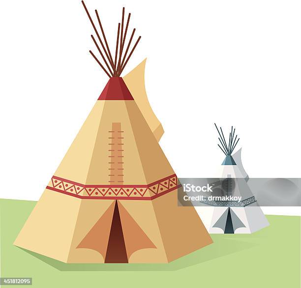 Вигвам — стоковая векторная графика и другие изображения на тему Типи - Типи, Коренные народы Америки, Культура племён Северной Америки