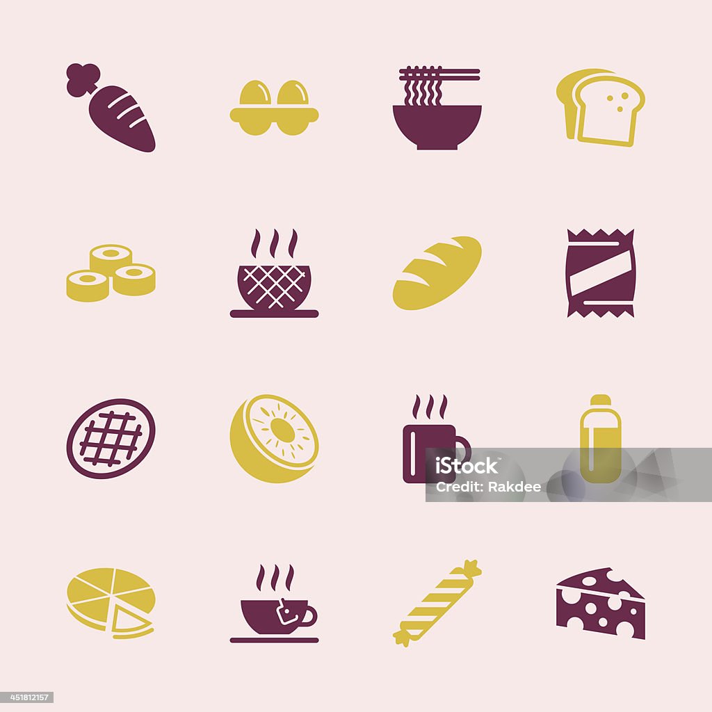 Conjunto de iconos de comida de 2 colores, serie/EPS10 - arte vectorial de Ícono libre de derechos
