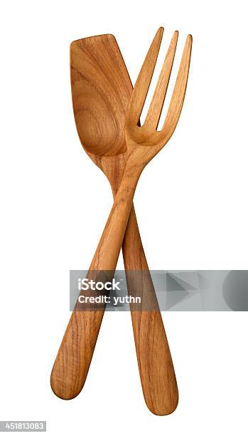 Wooden Salad Tongs Stock Photo - Download Image Now - Wood - Material, Salad, Spoon