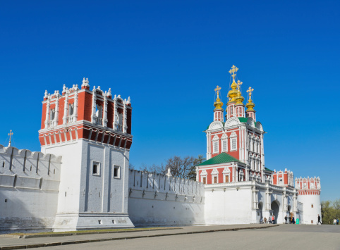 Gate-Church of the Transfiguration to Novodevichy Convent in Moscow, Russia