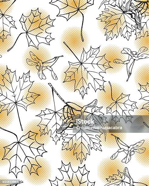 단풍 패턴 가을에 대한 스톡 벡터 아트 및 기타 이미지 - 가을, 검은색, 계절