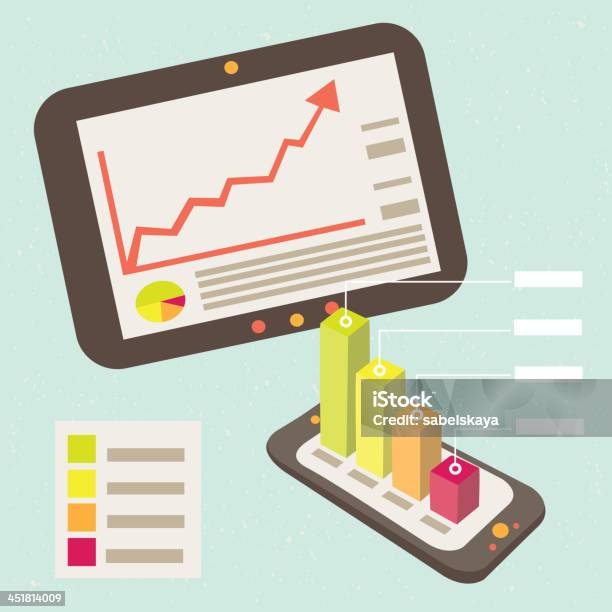 Gráfico De Negócios Notificação Telefone Inteligente - Arte vetorial de stock e mais imagens de Financial Result