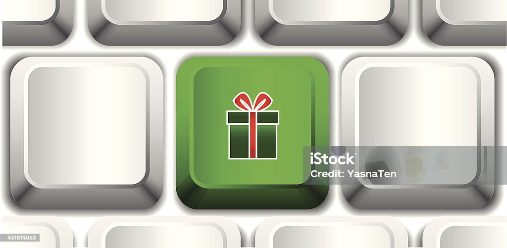 Gift Box Button Vector Gift Button Stock Illustration - Download Image Now - Aluminum ...