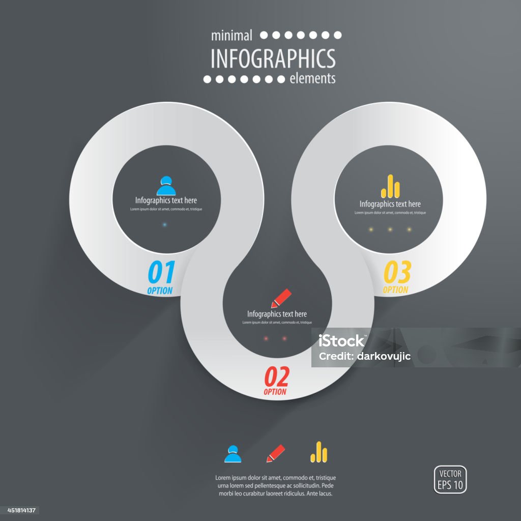 Minimal infographics design. Vector Minimal infographics design. Vector can be used for workflow layout, diagram, number options, web design. Abstract stock vector