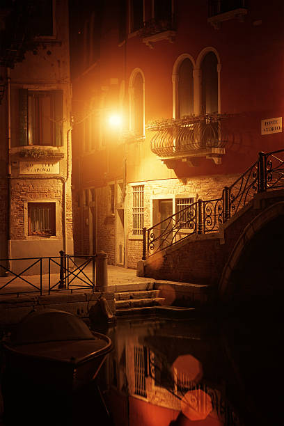 istock Venetian canal in the night 451817829