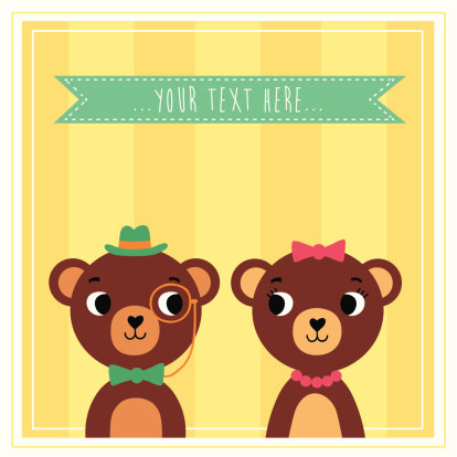 Two Cute Cartoon Bears Stock Illustration - Download Image Now - Animal,  Backgrounds, Bead - iStock