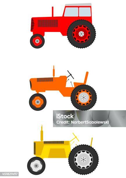 Dessin Animé Tracteur Vecteurs libres de droits et plus d'images vectorielles de Tracteur - Tracteur, Vieux, Obsolète