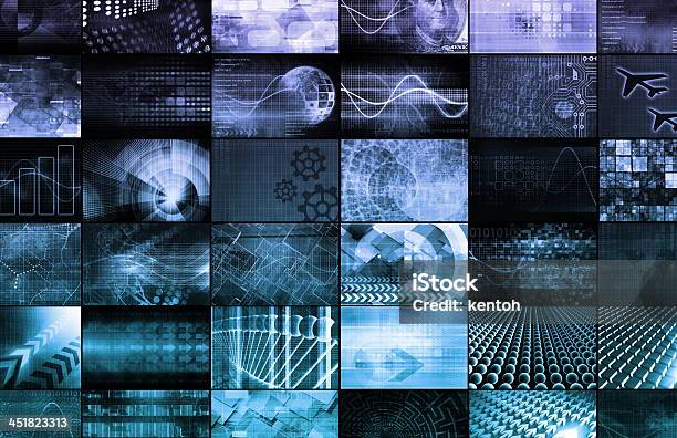 Multimedia Marketing Stock Photo - Download Image Now - Device Screen, Alertness, Video Wall