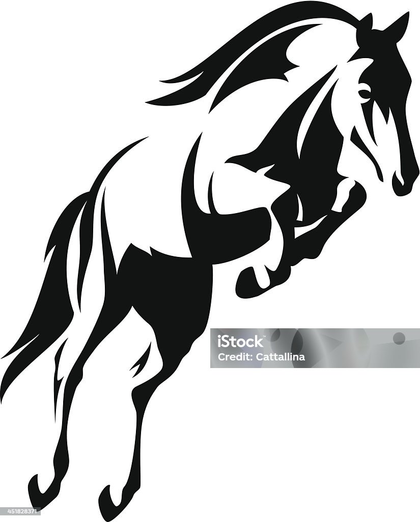 Salto de caballo - arte vectorial de Caballo - Familia del caballo libre de derechos