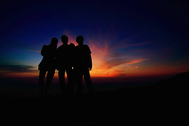 istock Fellow travelers silhouette viewpoint Phu Lanka. 451828547