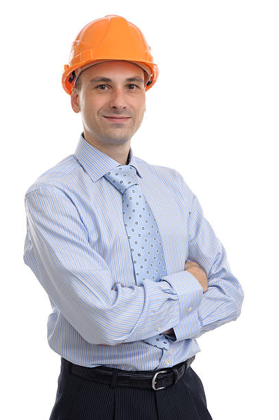 istock Portrait of happy young foreman with hard hat 451829509
