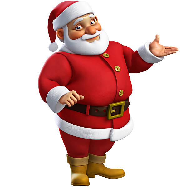 3d cartoon santa stock photo