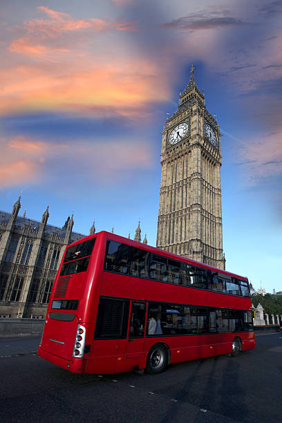 istock Big Ben with city bus in  London, UK 451835519