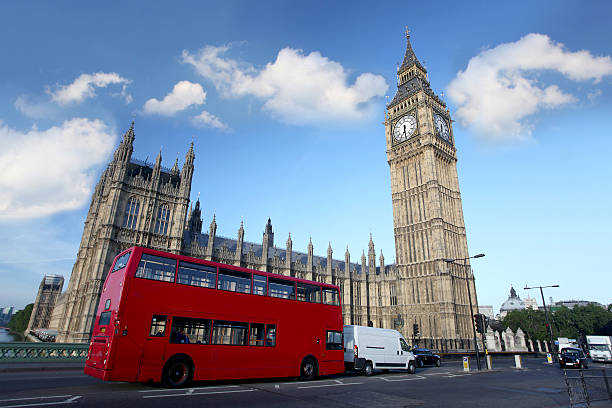 istock Big Ben with city bus in  London, UK 451835603