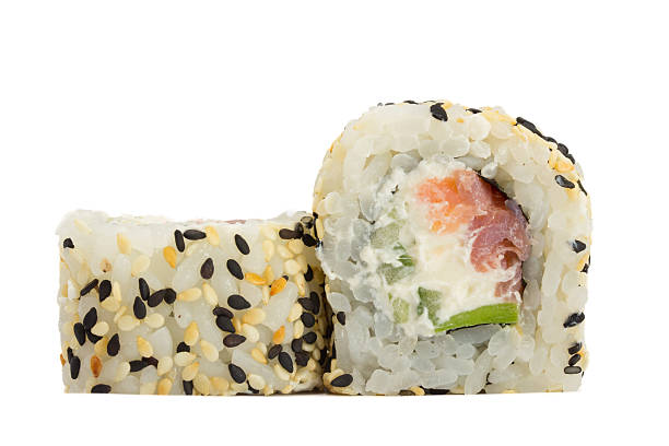istock sushi roll with sesame isolated on white background 451836837