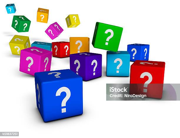 Question Marks Cubes Stock Photo - Download Image Now - Asking, Assistance, Business