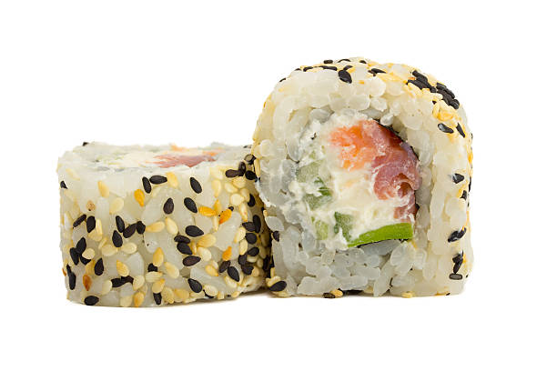 istock sushi roll with sesame isolated on white background 451837439