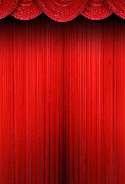 Theater curtains of red cloth stock photo