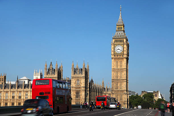 istock Big Ben with city bus in  London, UK 451842509