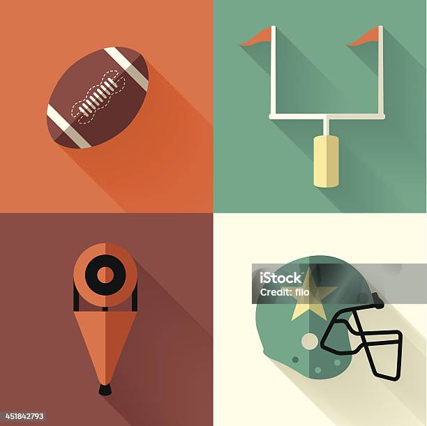 Vector Illustration Of Football Symbols Stock Illustration - Download Image Now - American Football - Sport, American Football - Ball, American Football Field