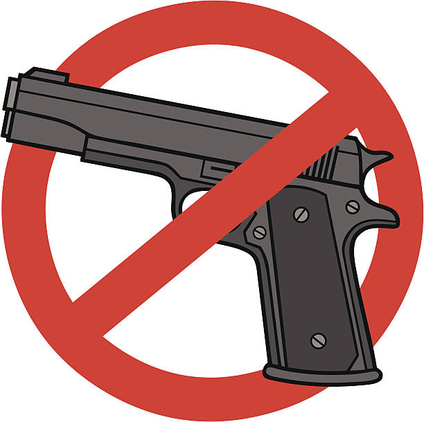 оружие запрещено - gun free zone sign stock illustrations