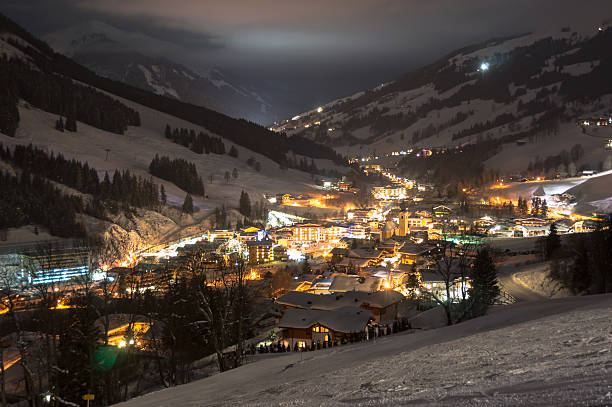 istock Saalbach village at night 451843605