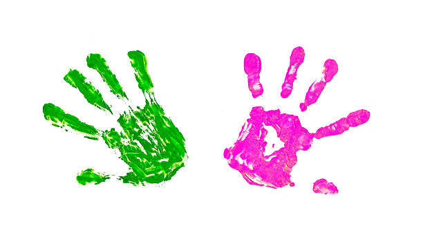 istock Close up of colored hand print 451843999