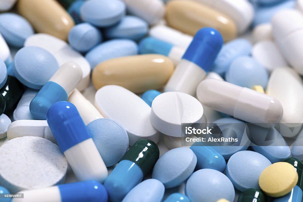 Medicine pills Heap of medicine pills. Close up of colorful tablets and capsules Acetylsalicylic Acid Stock Photo