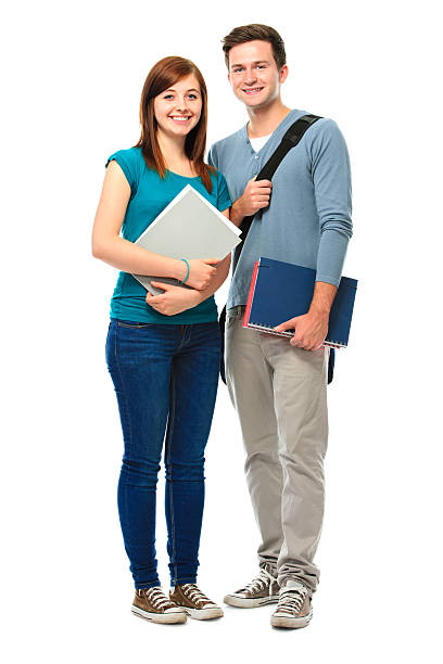 istock Male and female students holding writing pads  451846843