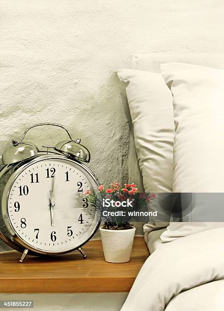 Bedroom Stock Photo - Download Image Now - Bedroom, Clock, Bed - Furniture