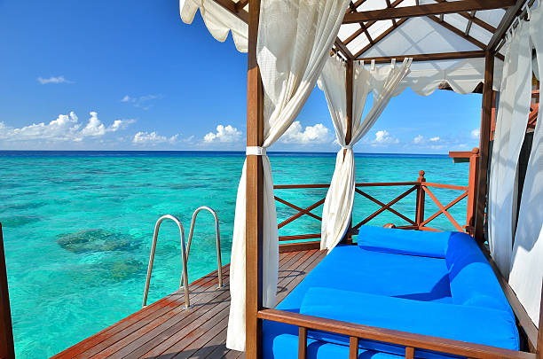 istock Villa balcony overlooking the tropical sea 451855673