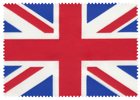 Postage Stamp of UK flag (isolated on white)
