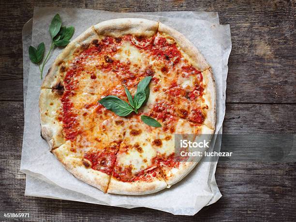 Margherita Pizza Stock Photo - Download Image Now - Pizza Margherita, Pizza, Cheese