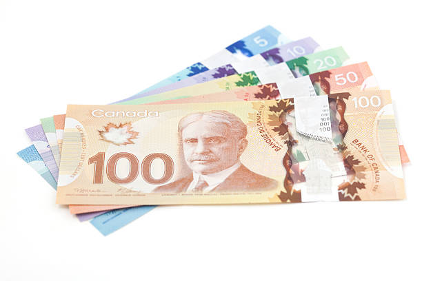 neue polymer-kanadische währung - canadian currency stock-fotos und bilder