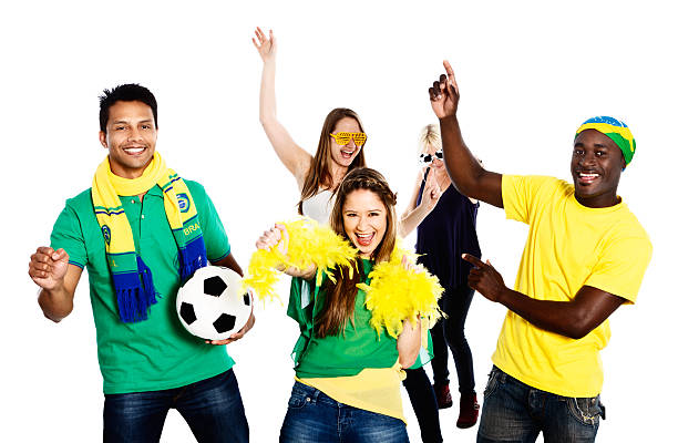 istock Five fans cheer on their soccer team enthusiastically 451876901