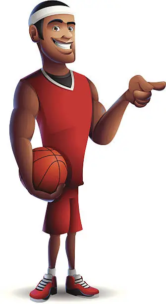 Vector illustration of Basketball: Pointing