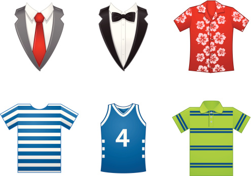 A set of dress code icons.